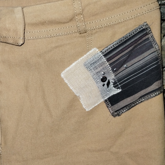 Garella tan pants with patch embellishments boot cut - Picture 6 of 7